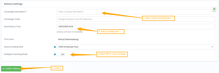 How to send a campaign Step 2