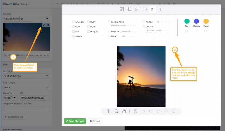 Available Image Editing Options